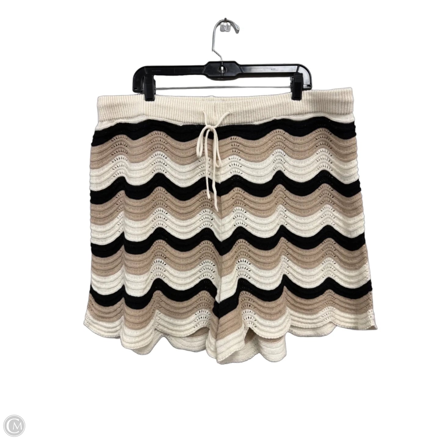 Shorts Set By Clothes Mentor In Black & Cream, Size: 2x