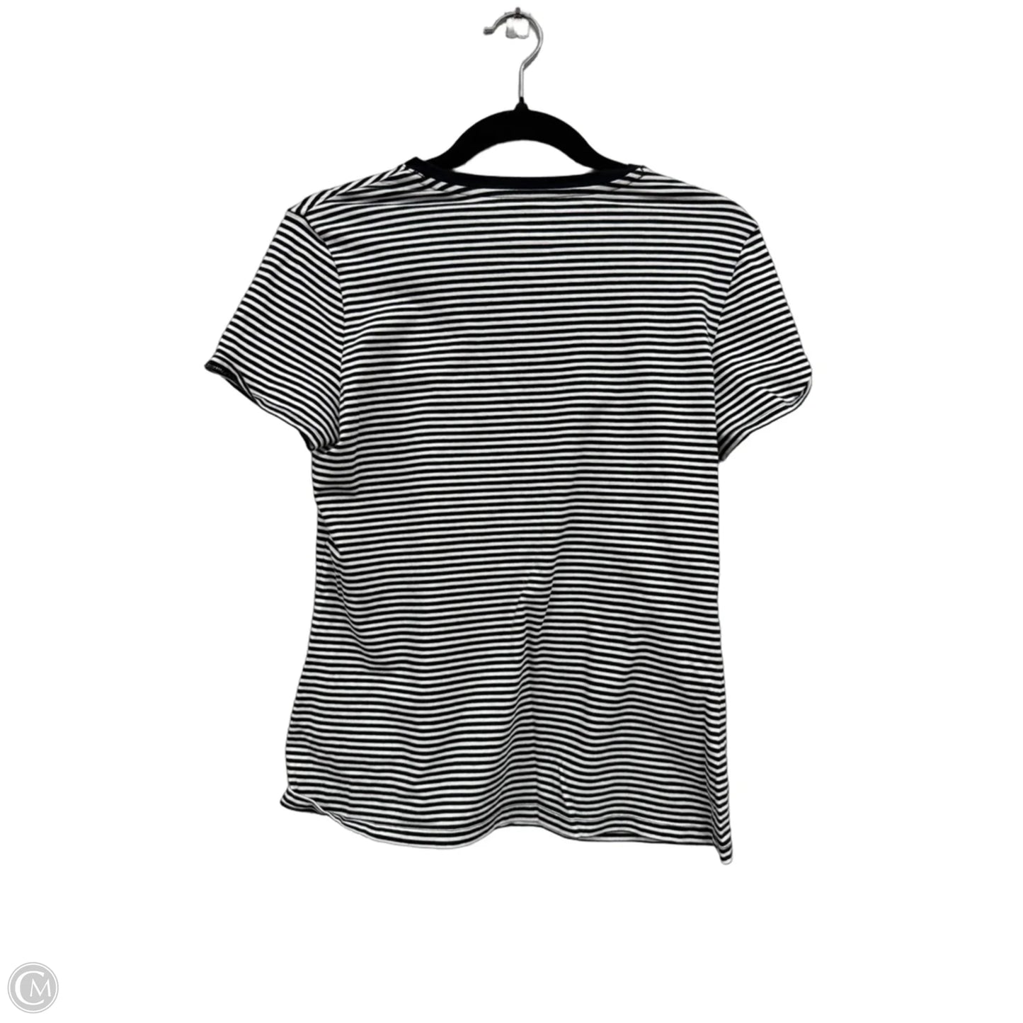 Top Short Sleeve Basic By Lord And Taylor In Black & White, Size: M