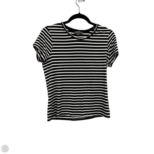 Top Short Sleeve Basic By Clothes Mentor In Black & White, Size: M