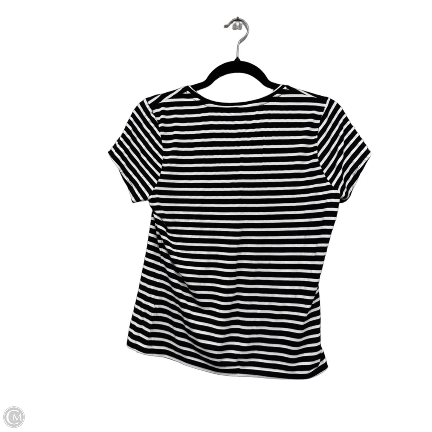 Top Short Sleeve Basic By Clothes Mentor In Black & White, Size: M