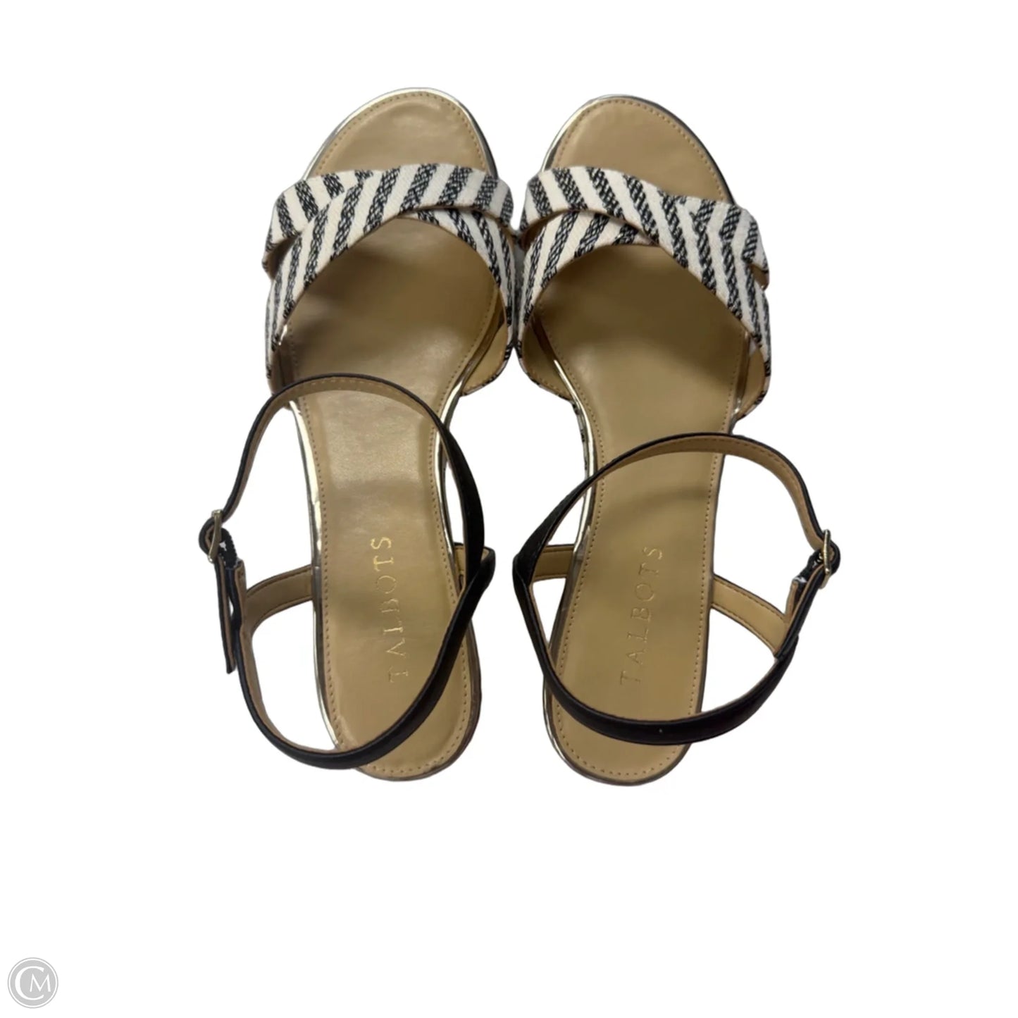 Sandals Flats By Talbots In Black & Cream, Size: 9.5