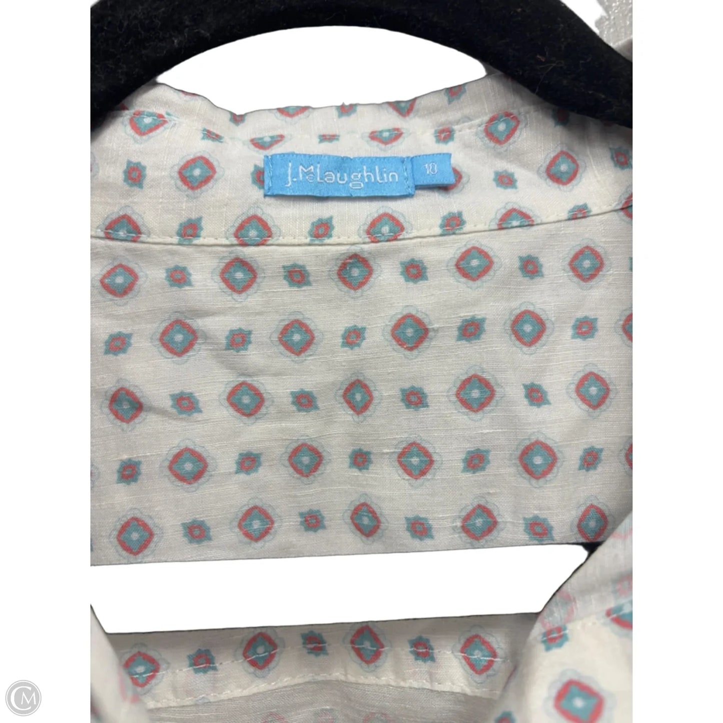 Top Long Sleeve By J Mclaughlin In Geometric Pattern, Size: 10