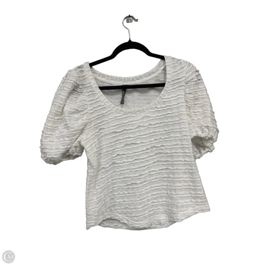 Top Short Sleeve By Anthropologie In White, Size: M
