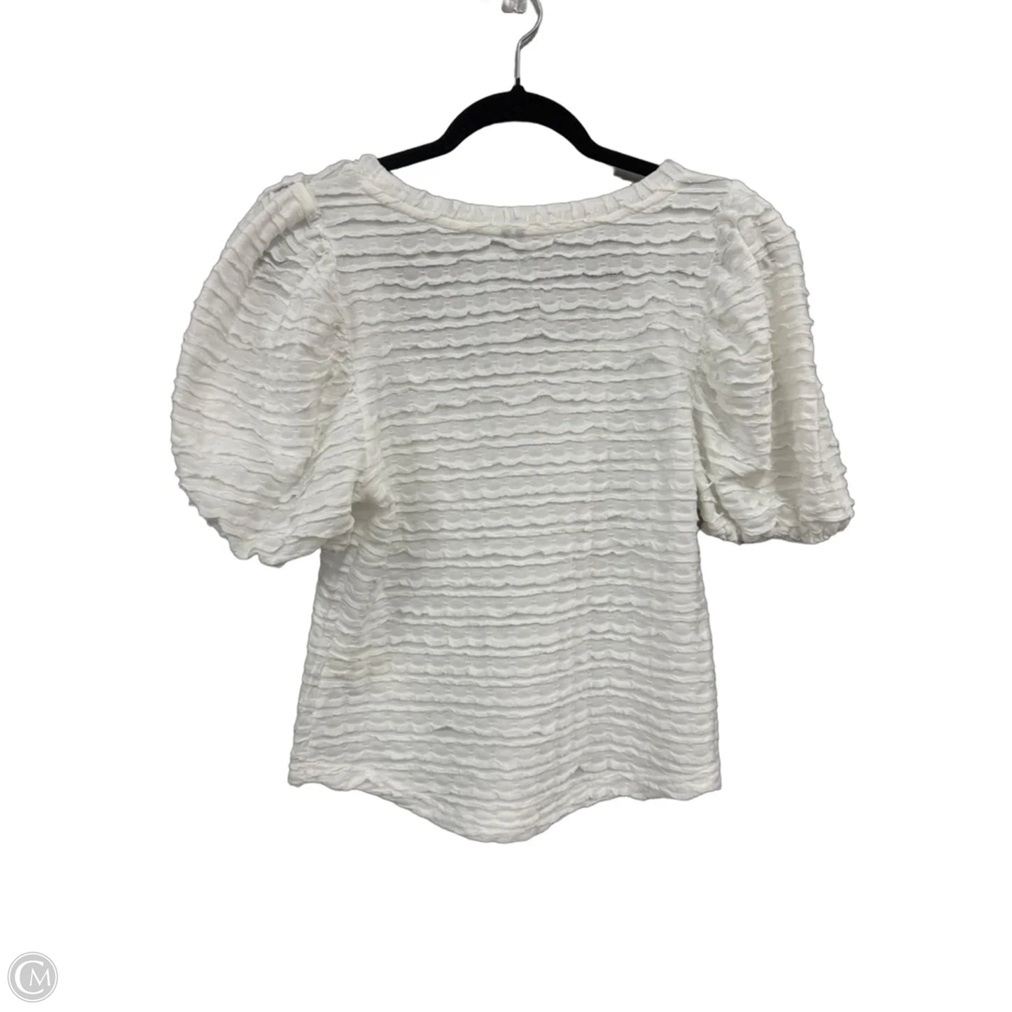 Top Short Sleeve By Anthropologie In White, Size: M