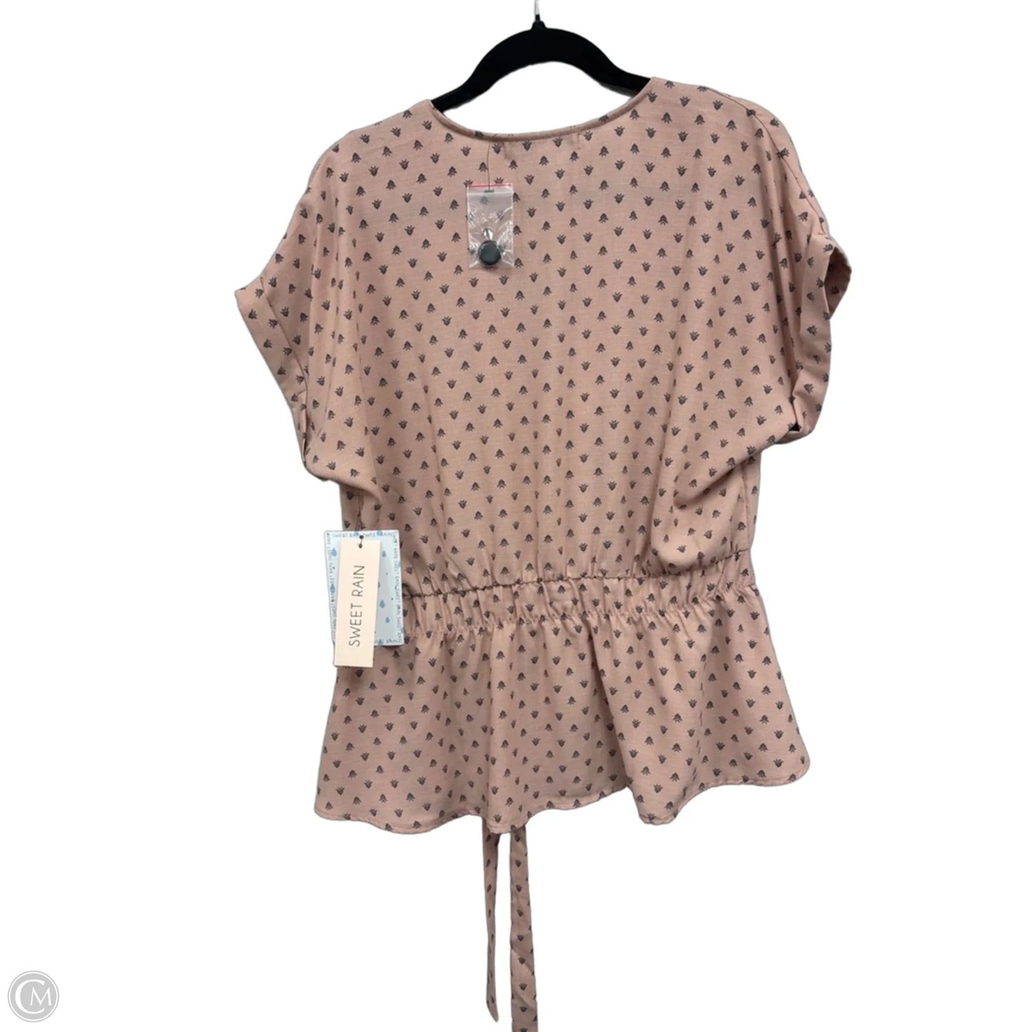 Top Short Sleeve By Sweet Rain In Black & Pink, Size: Xl