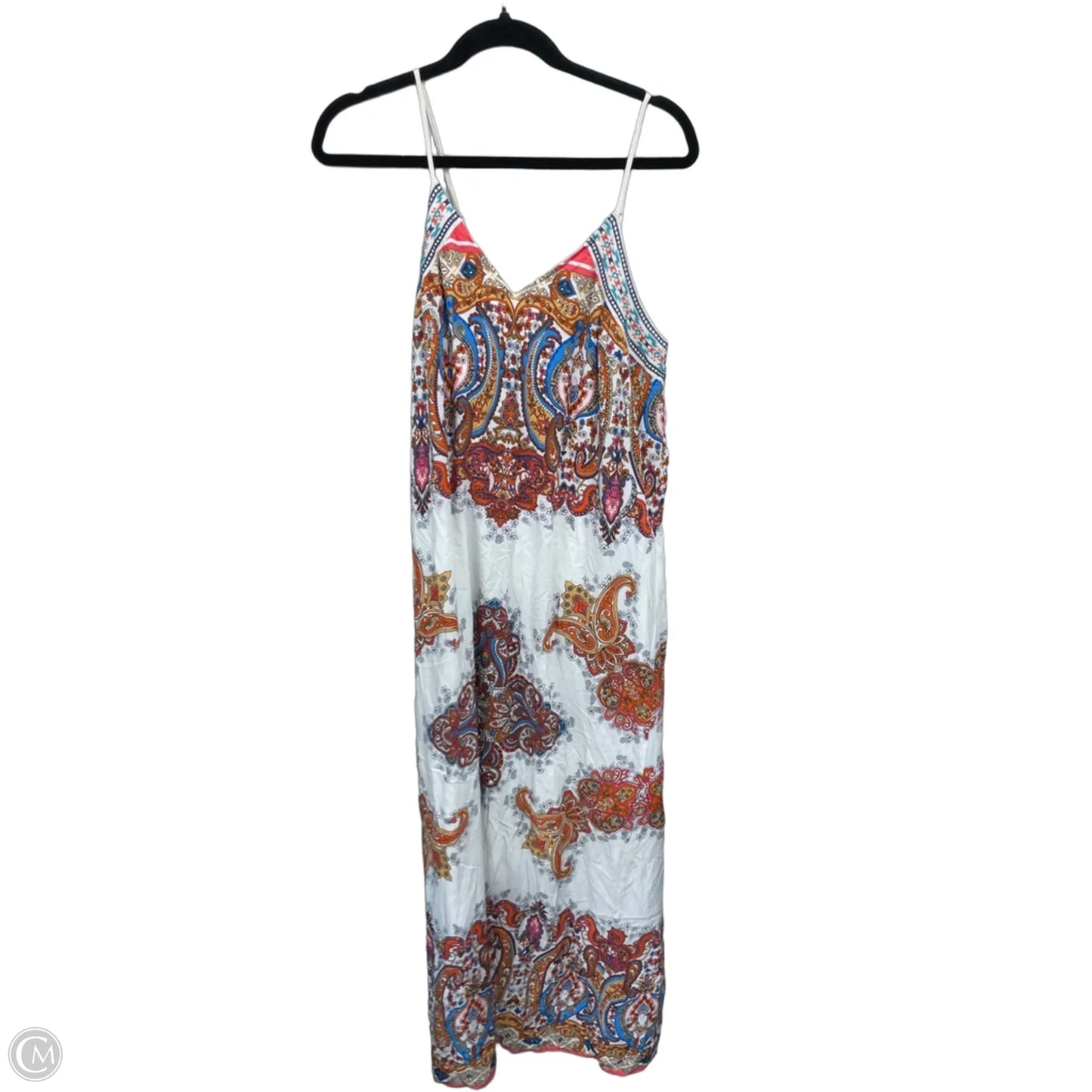 Dress Casual Maxi By Flying Tomato In Orange & White, Size: L