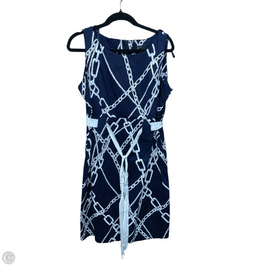 Dress Casual Maxi By Nina Leonard In Blue & White, Size: 14