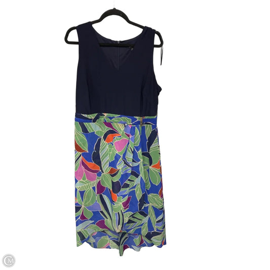 Dress Casual Maxi By Clothes Mentor In Blue & Green, Size: 14