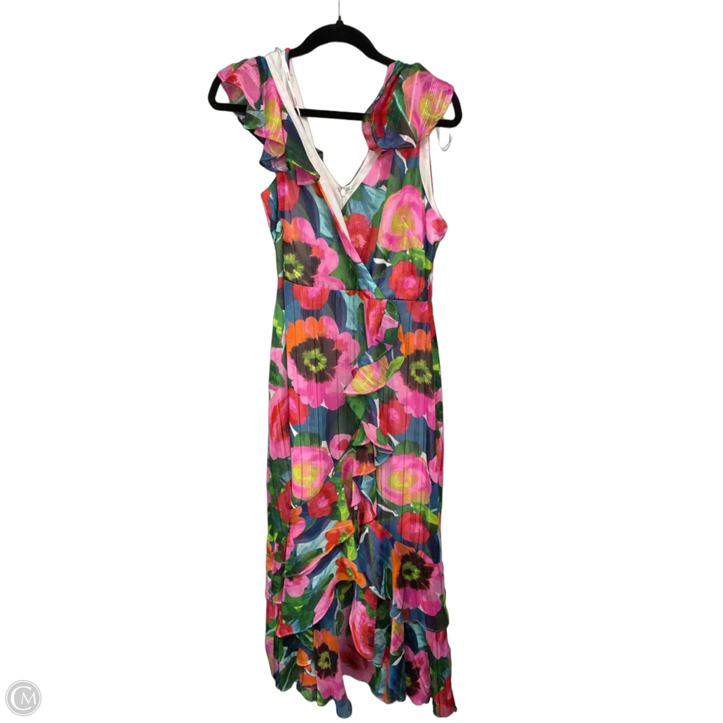 Dress Casual Maxi By Kensie In Green & Pink, Size: 12