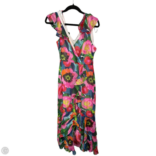 Dress Casual Maxi By Kensie In Green & Pink, Size: 12