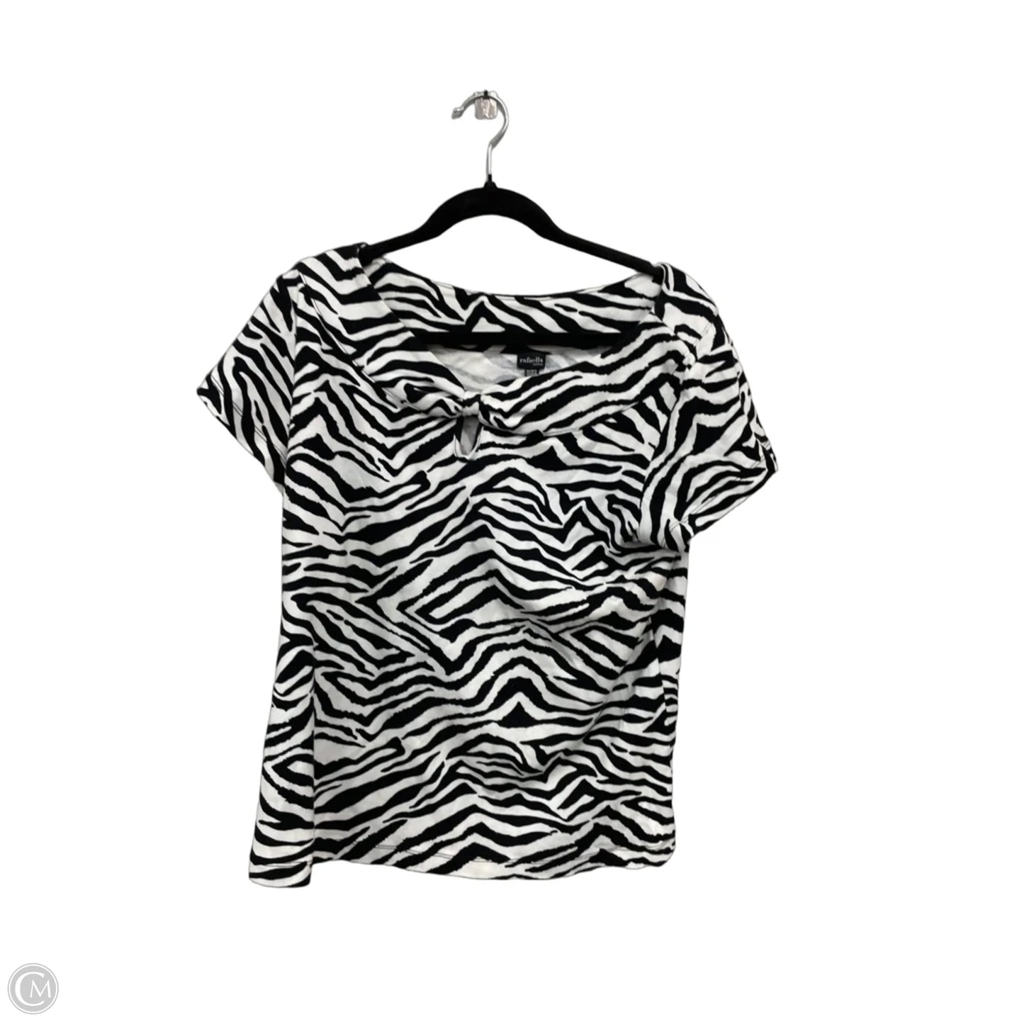 Top Short Sleeve By Rafaella In Black & White, Size: 1x