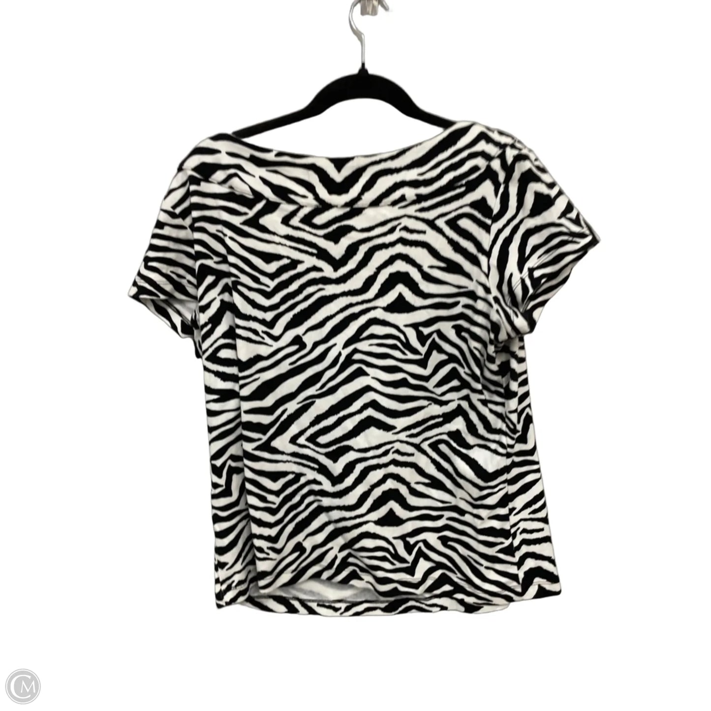 Top Short Sleeve By Rafaella In Black & White, Size: 1x