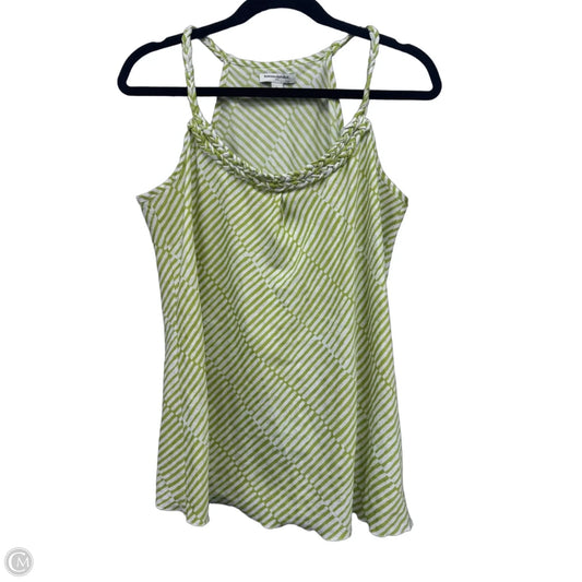 Top Sleeveless By Banana Republic In Green & White, Size: L