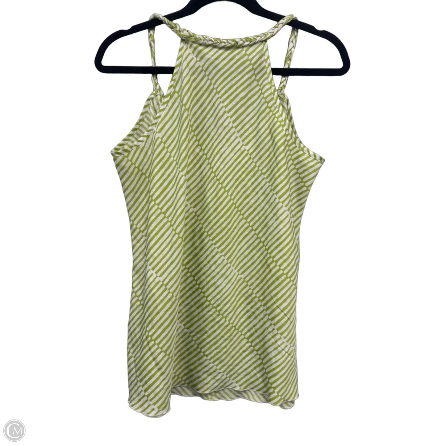 Top Sleeveless By Banana Republic In Green & White, Size: L