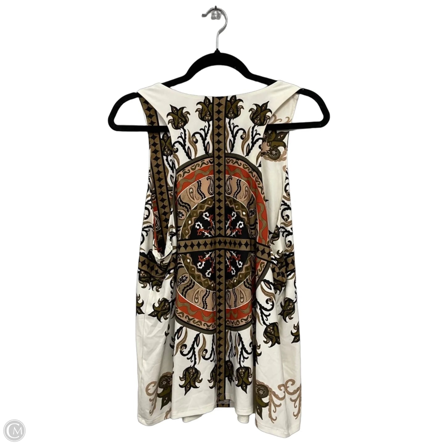 Blouse Sleeveless By Vince Camuto In Cream & Tan, Size: Xl