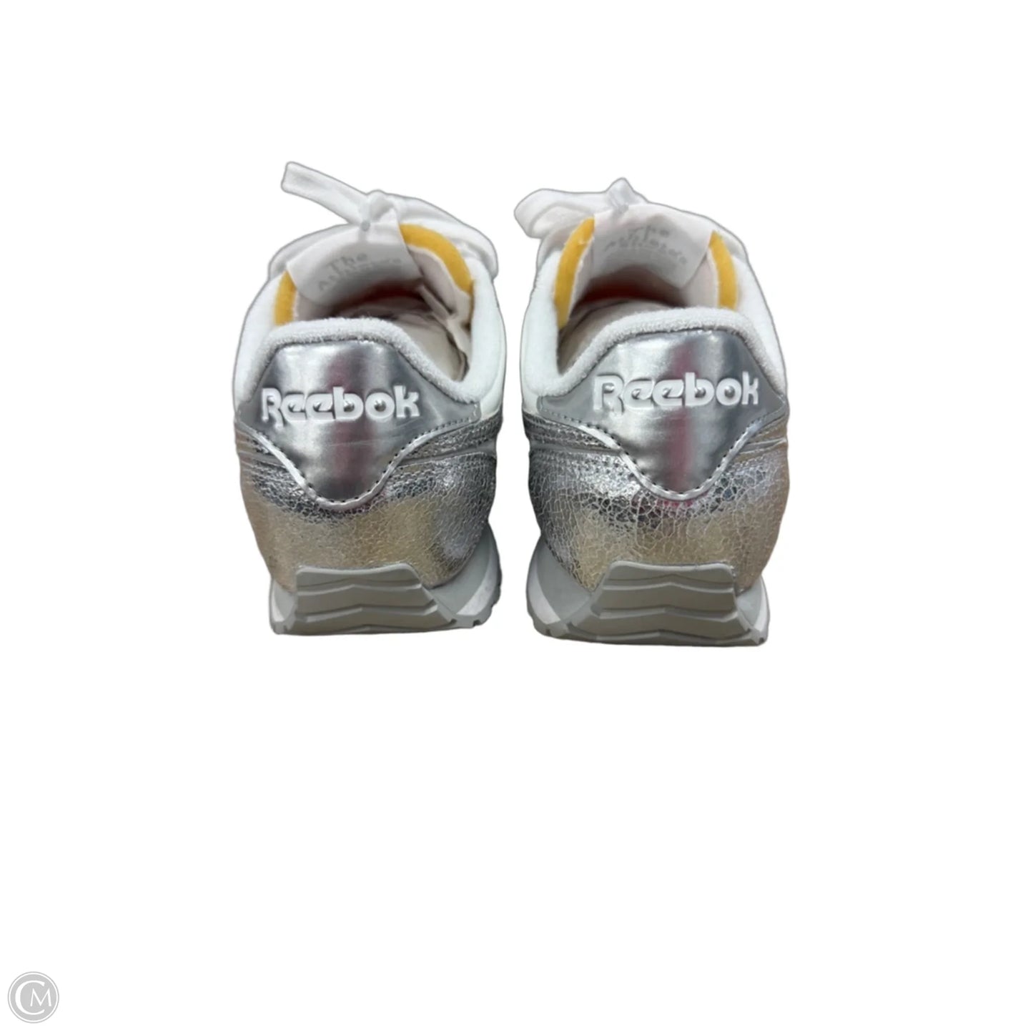 Shoes Sneakers By Reebok In Silver & White, Size: 8.5
