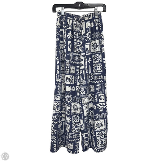 Pants Wide Leg By See You Monday In Blue & White, Size: M