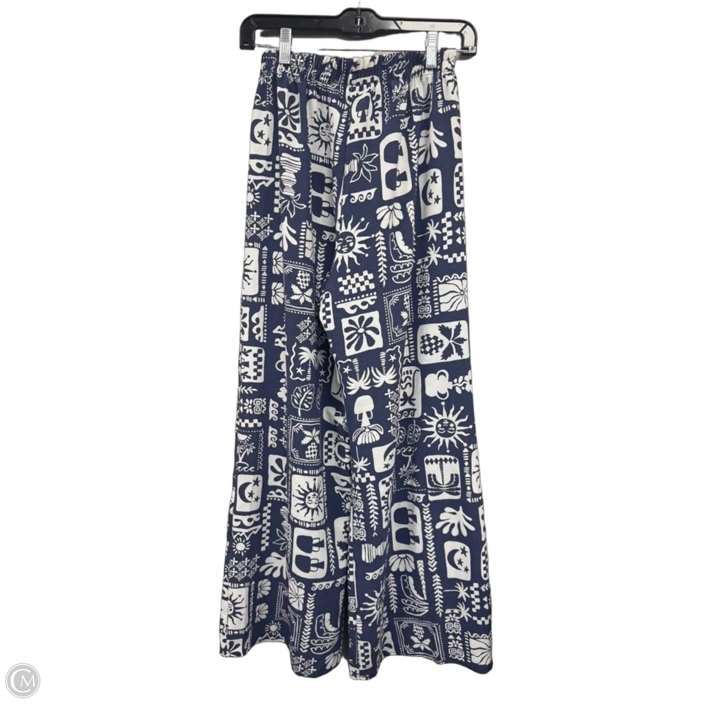 Pants Wide Leg By See You Monday In Blue & White, Size: M