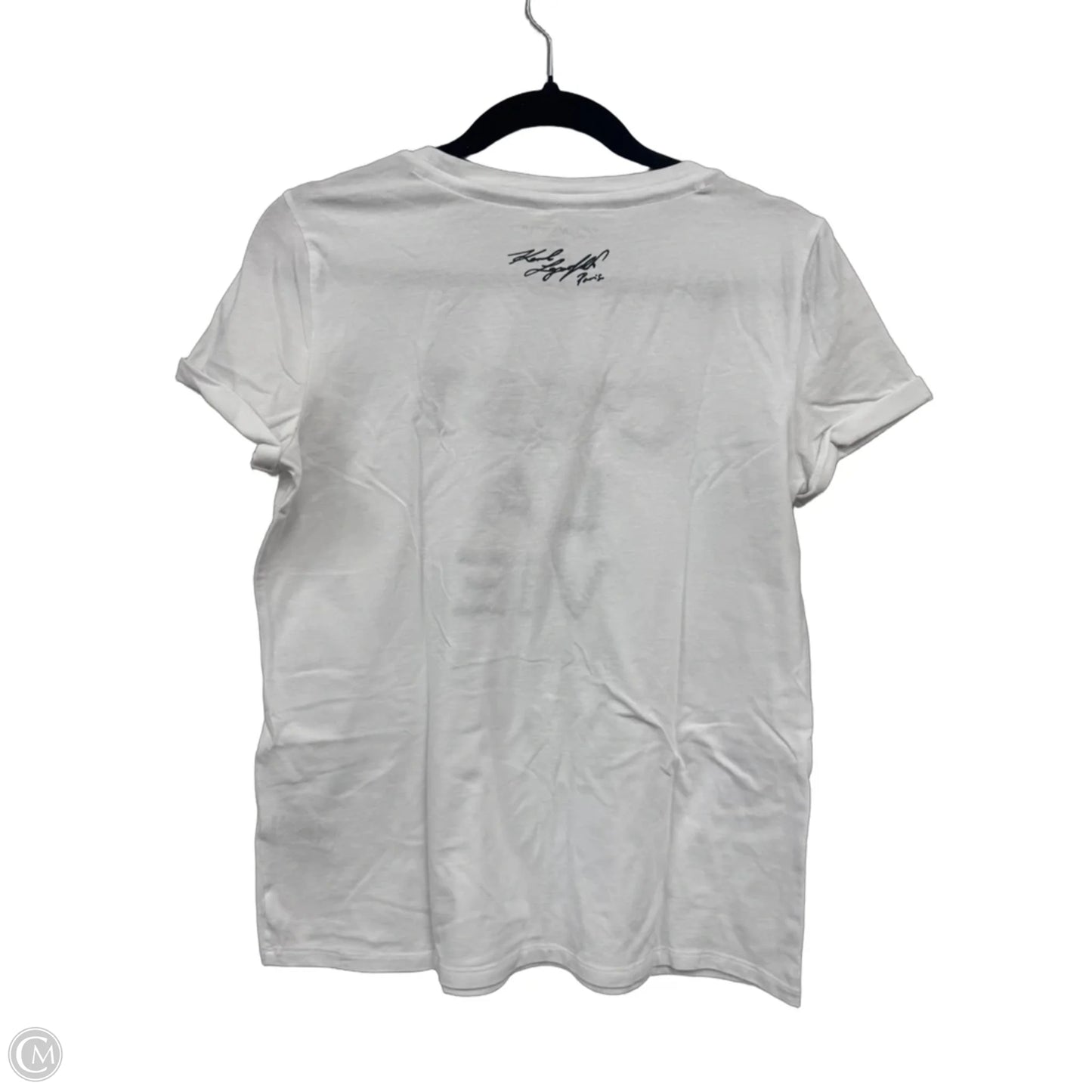 Top Short Sleeve Designer By Karl Lagerfeld In Black & White, Size: S