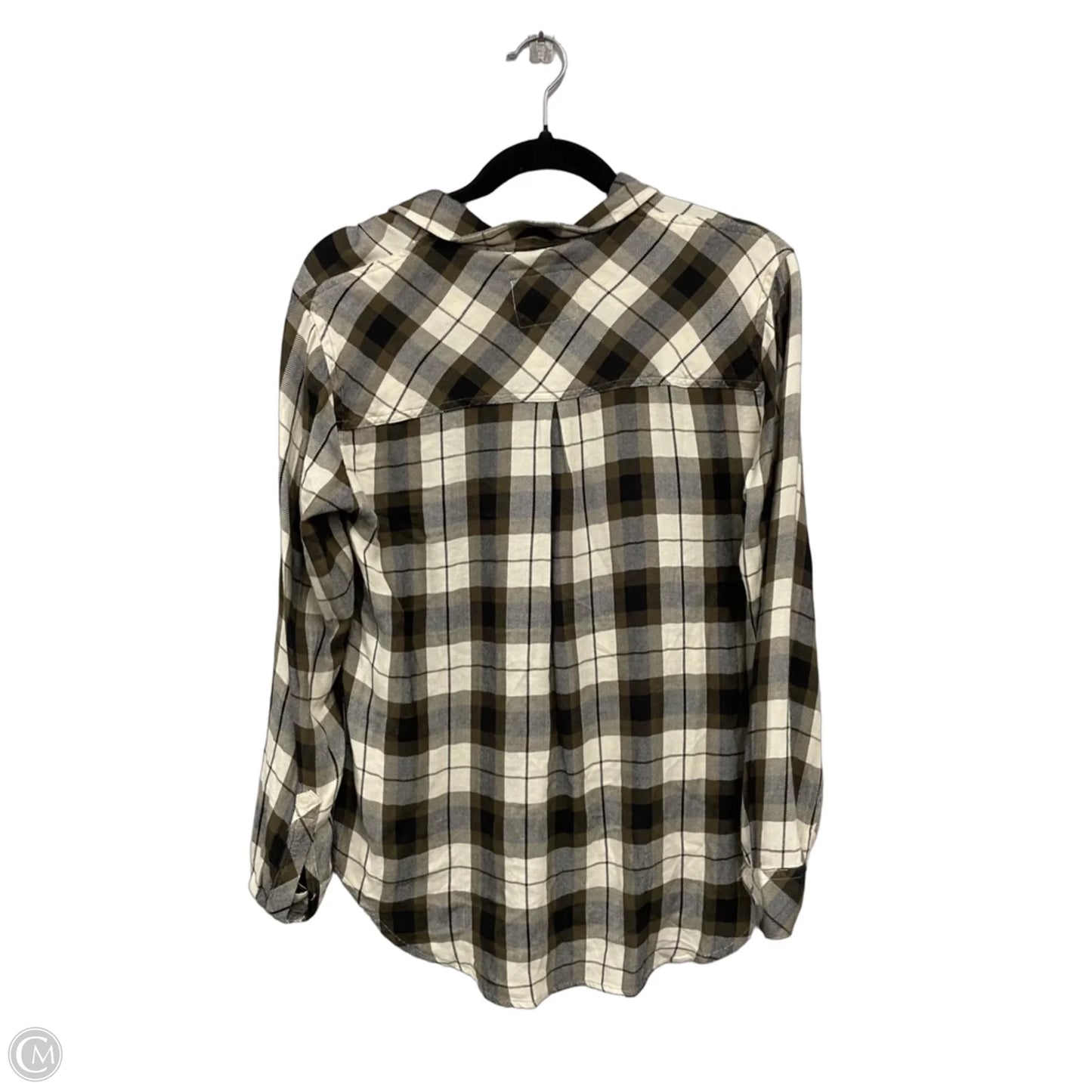 Top Long Sleeve By Rails In Cream & Green, Size: S