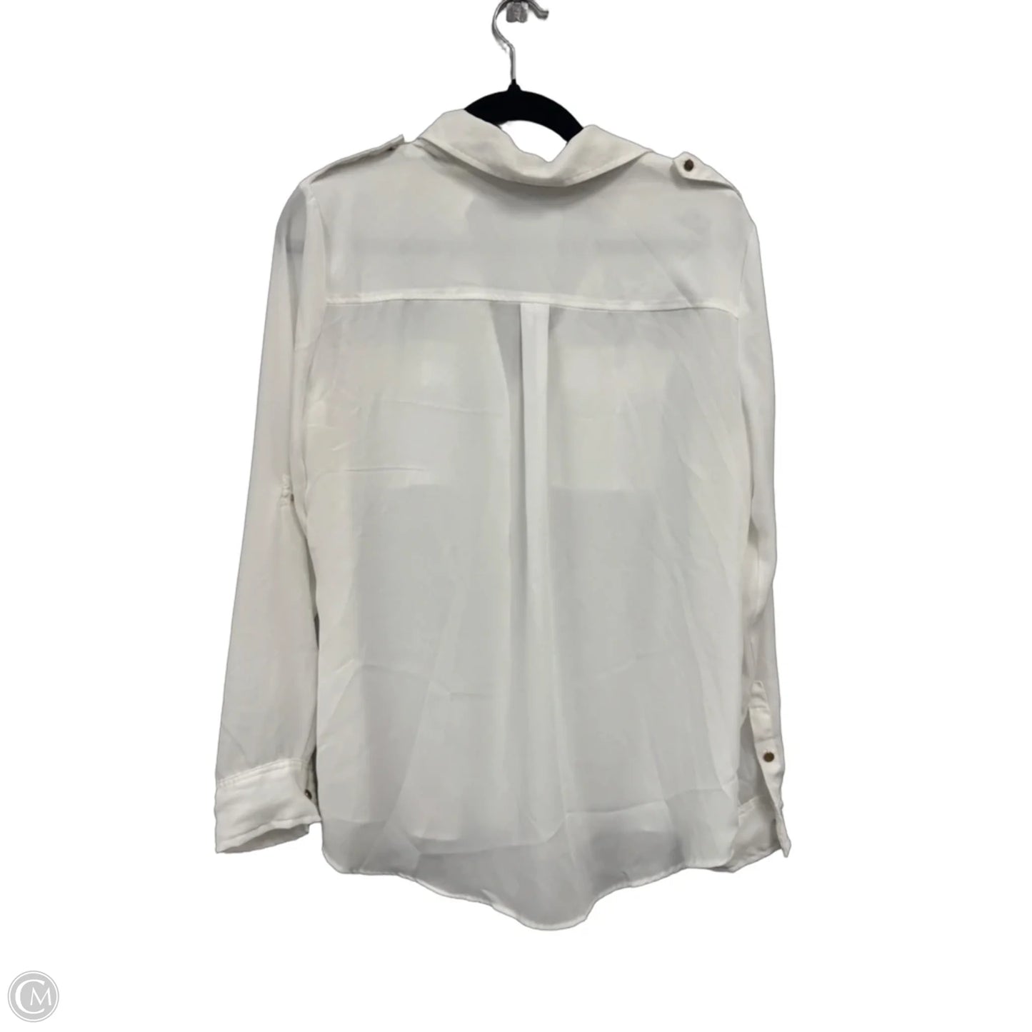 Blouse Long Sleeve By New York And Co In White, Size: M