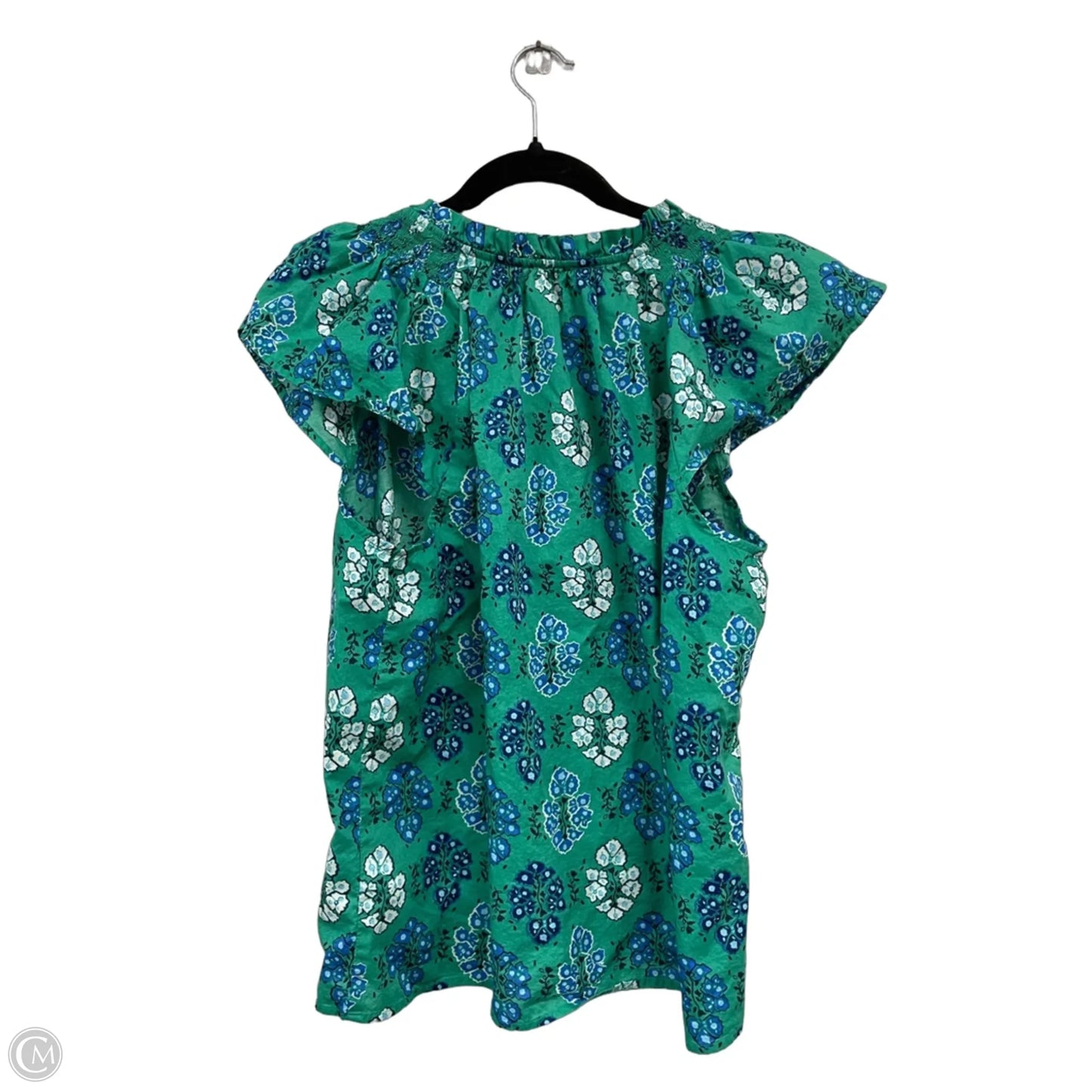 Top Short Sleeve By J. Crew In Blue & Green, Size: Xl