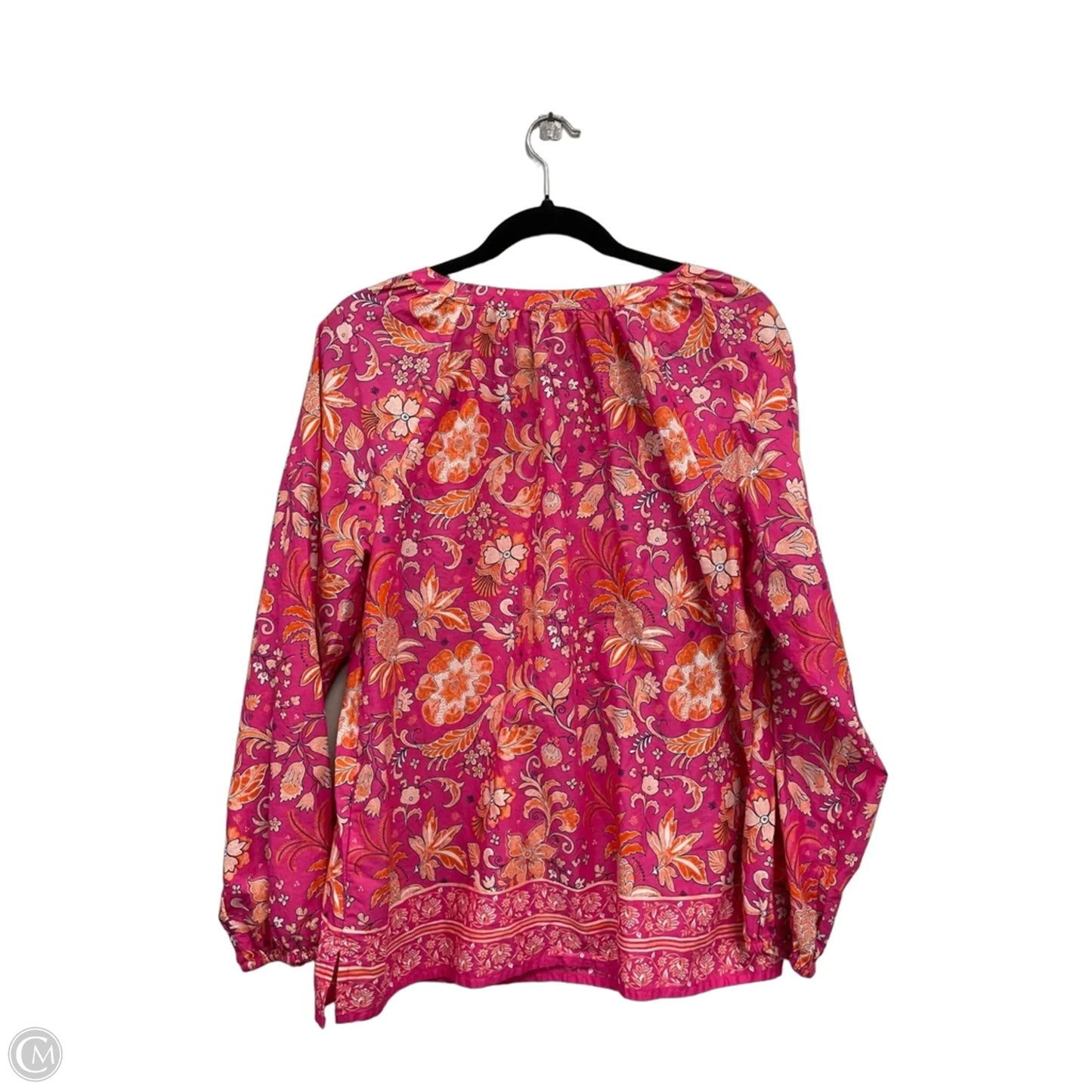 Top Long Sleeve By Talbots In Orange & Pink, Size: L