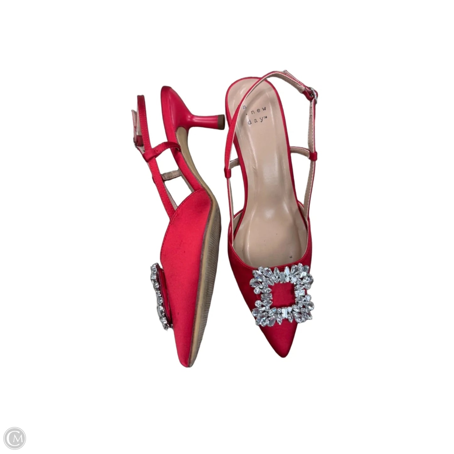 Shoes Heels Kitten By A New Day In Red & Silver, Size: 8