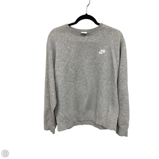 Sweatshirt Crewneck By Nike Apparel In Grey, Size: M