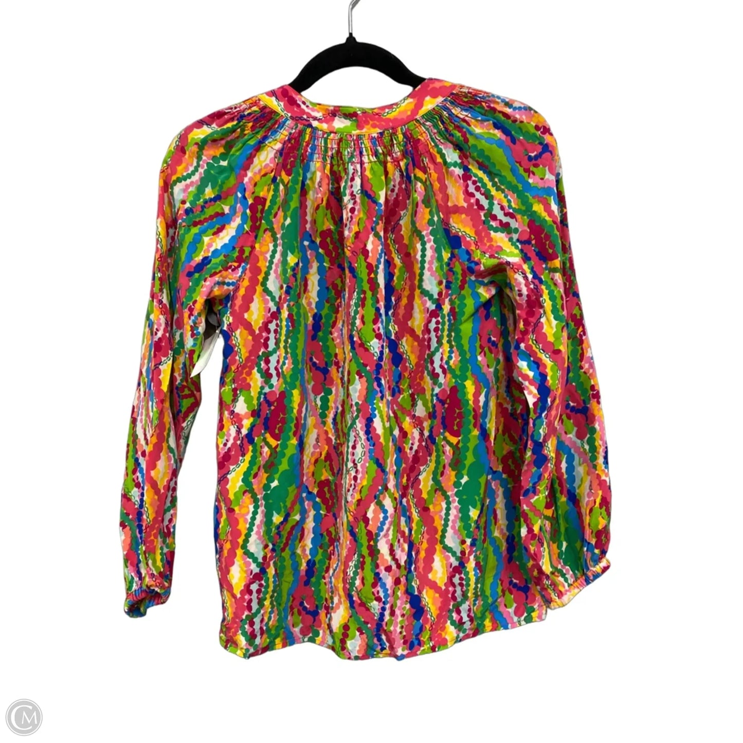Blouse Designer By Lilly Pulitzer In Green & Pink, Size: Xs