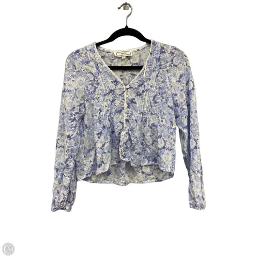 Top Long Sleeve By Hippie Rose In Blue & White, Size: S
