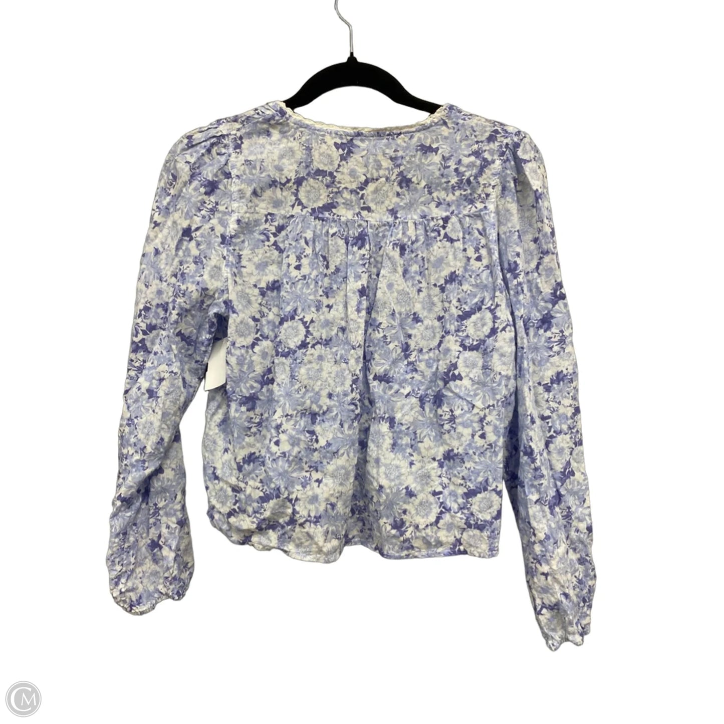 Top Long Sleeve By Hippie Rose In Blue & White, Size: S