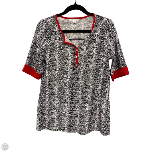 Top Short Sleeve By Notations In Black & Red, Size: S