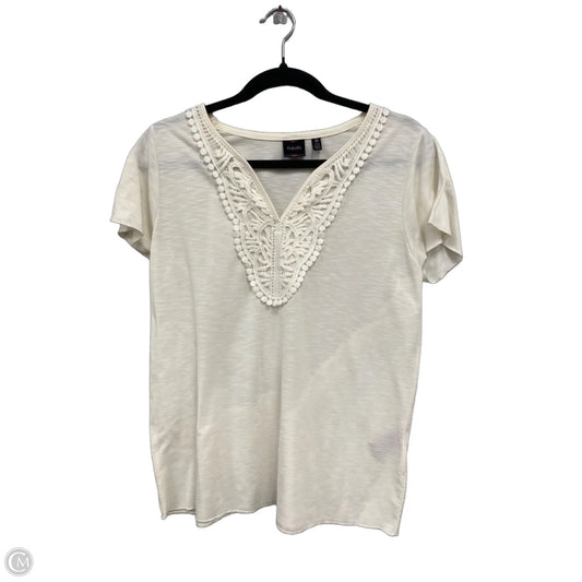 Top Short Sleeve By Rafaella In Cream, Size: M