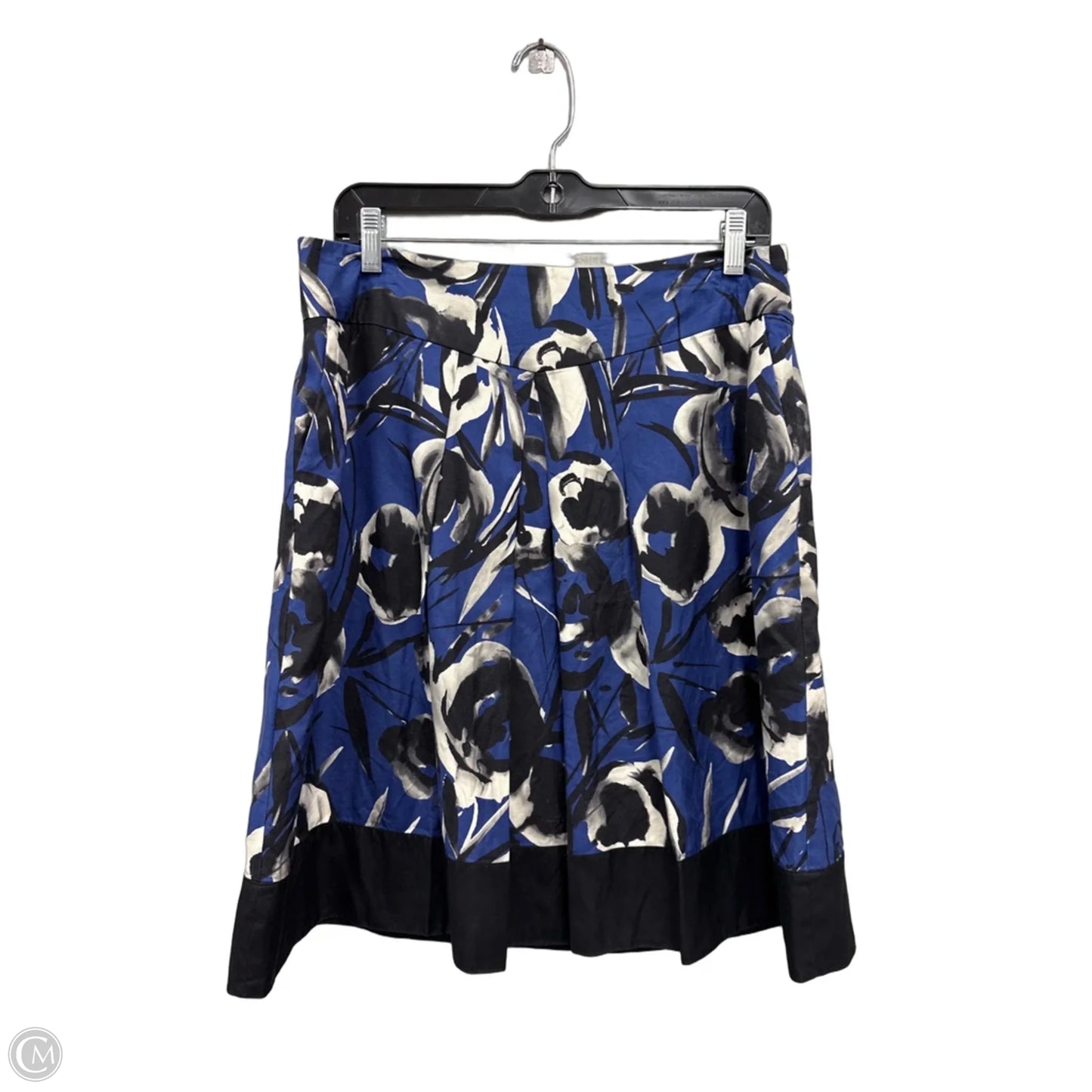 Skirt Midi By Ann Taylor In Black & Blue, Size: 10