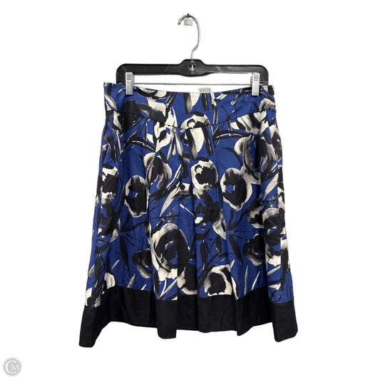 Skirt Midi By Ann Taylor In Black & Blue, Size: 10