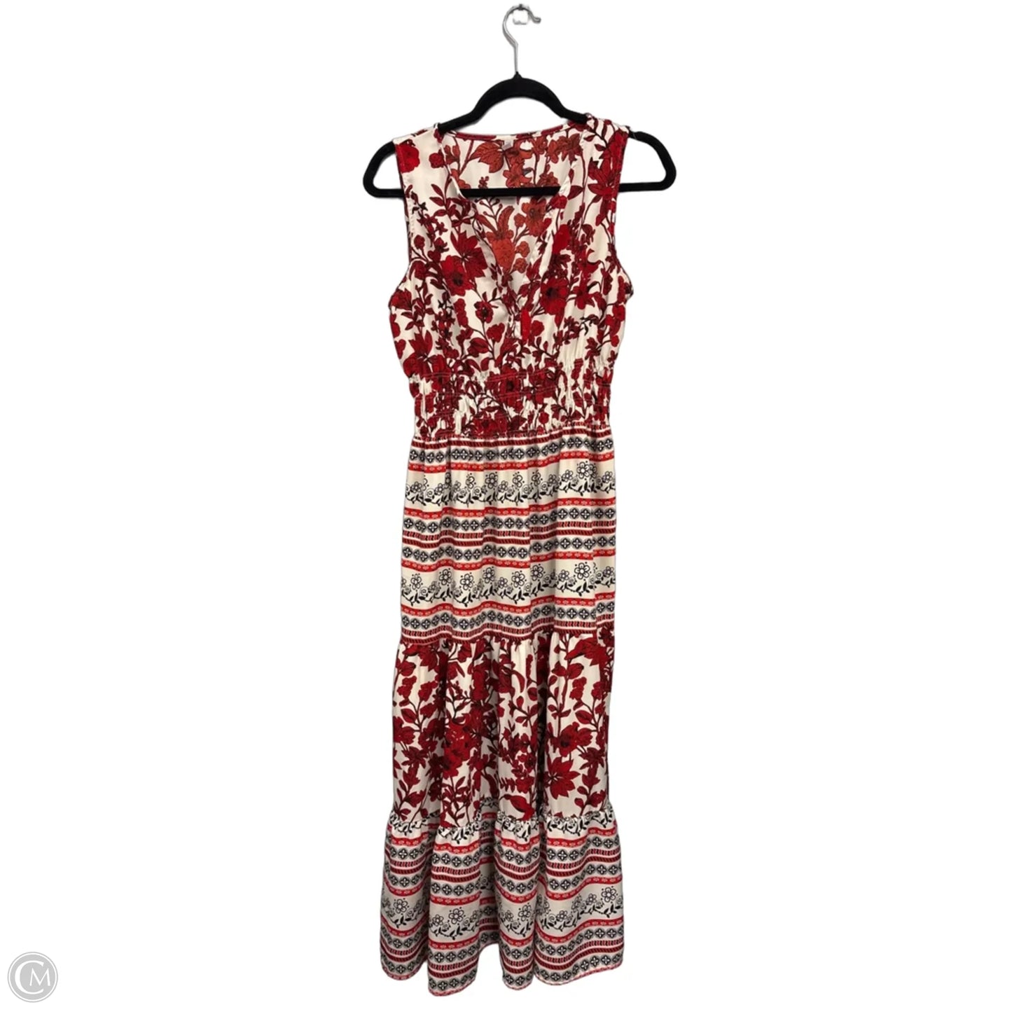 Dress Casual Maxi By Lapis In Cream & Red, Size: L