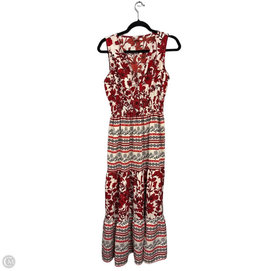 Dress Casual Maxi By Lapis In Cream & Red, Size: L