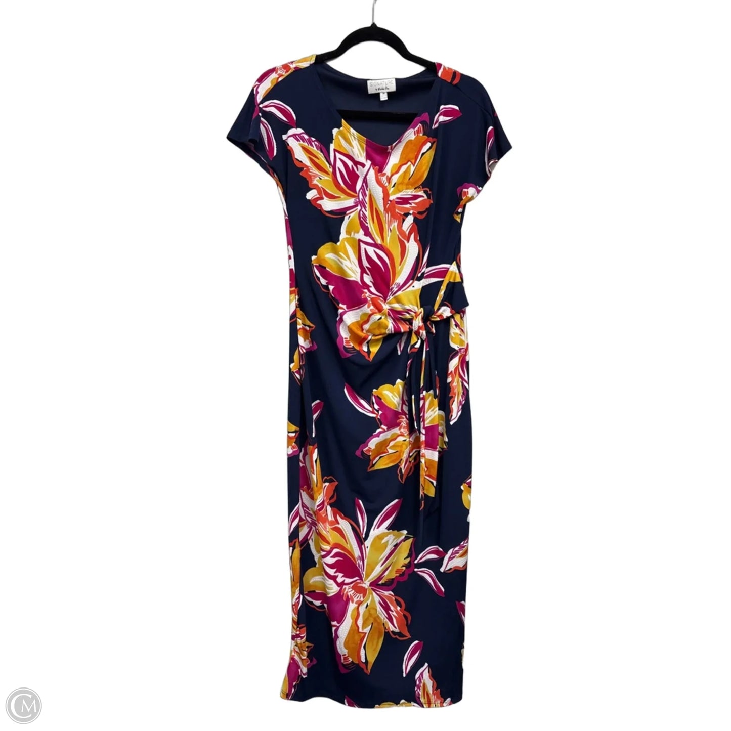 Dress Casual Maxi By Signature By Robbie Bee In Blue & Pink, Size: M