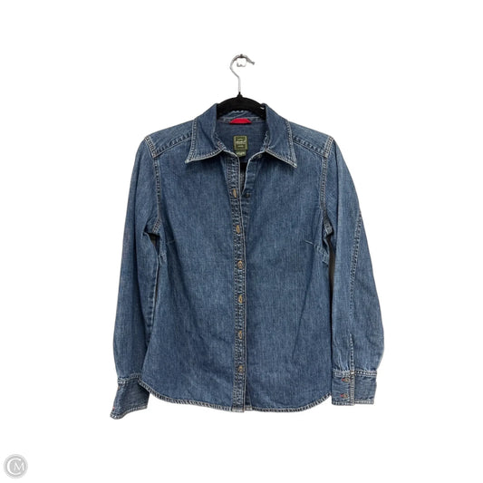 Top Long Sleeve By Eddie Bauer In Blue Denim, Size: Xs