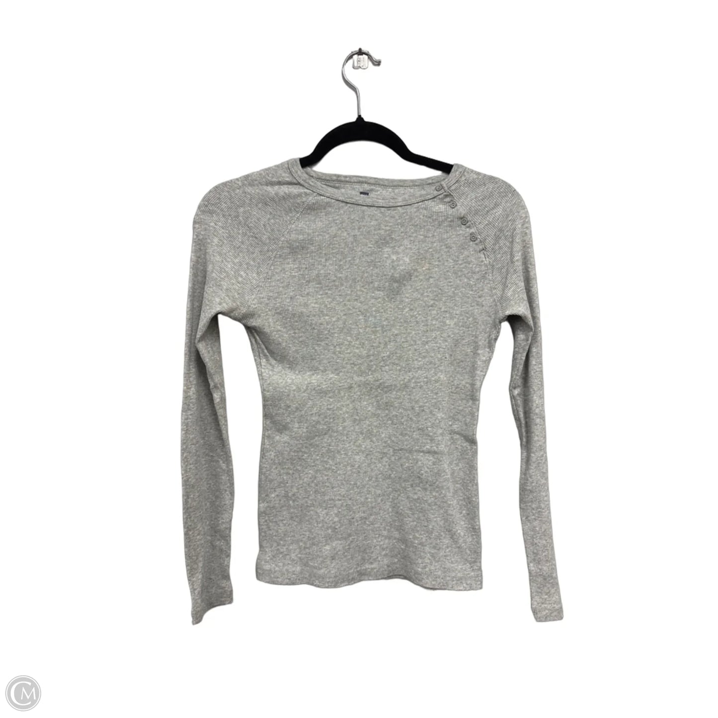 Top Long Sleeve Basic By Gap In Grey, Size: S
