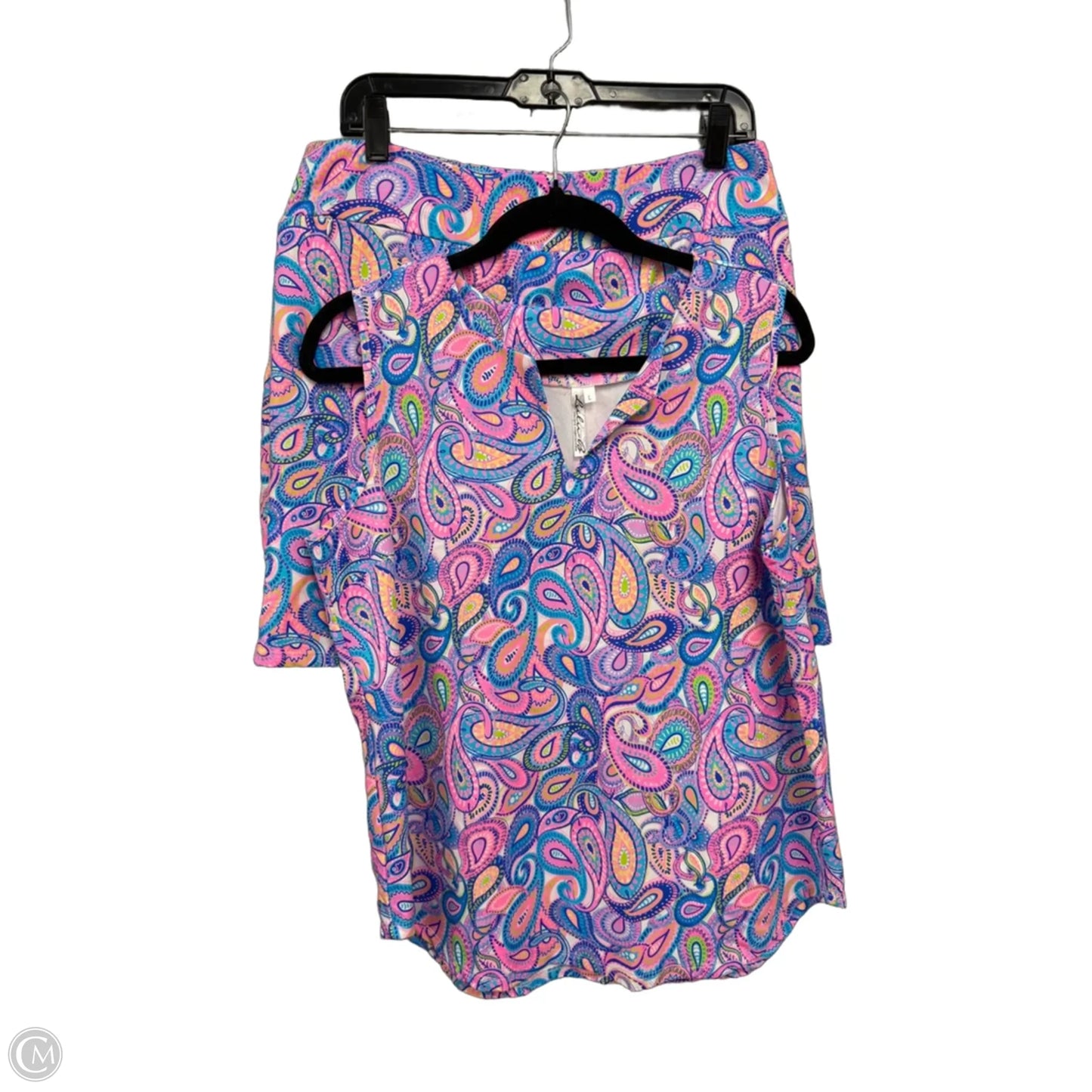 Skort 2pc Set By Lulu B In Blue & Pink, Size: L