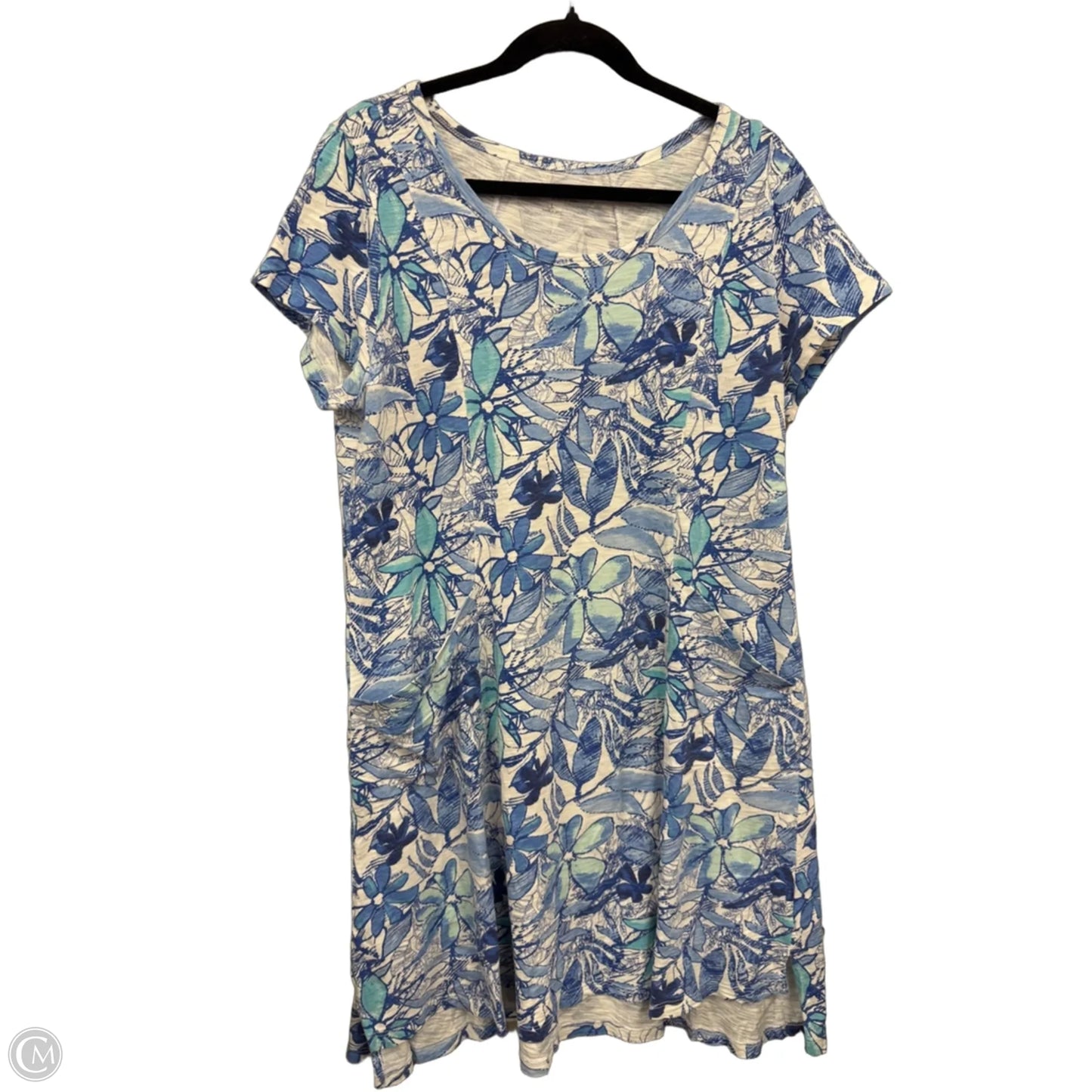 Dress Casual Short By Clothes Mentor In Blue & White, Size: L