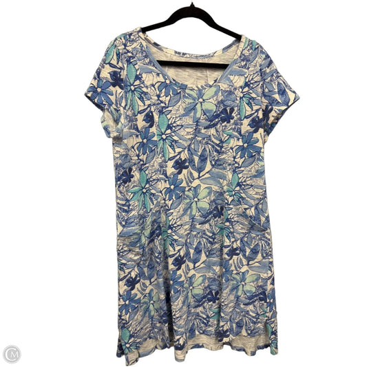 Dress Casual Short By Clothes Mentor In Blue & White, Size: L