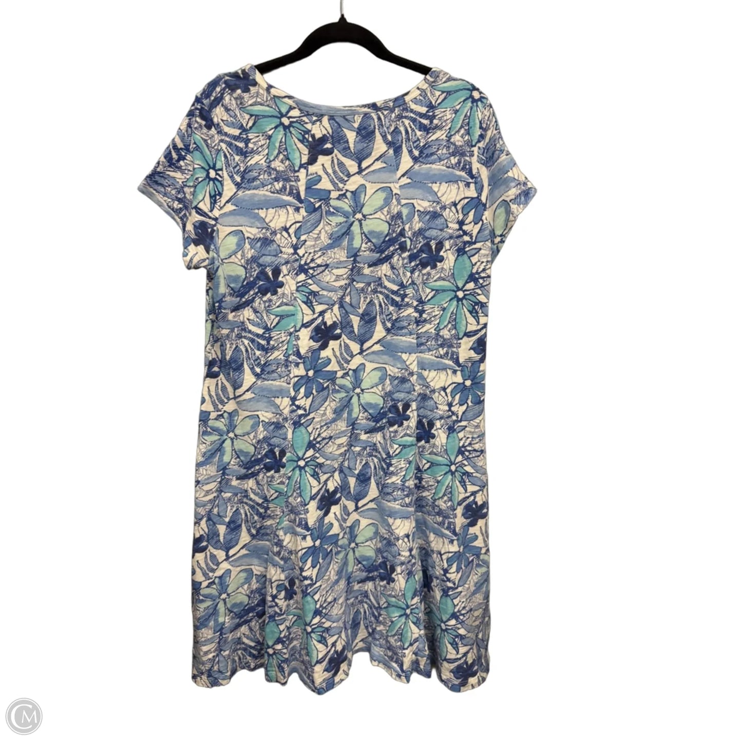 Dress Casual Short By Clothes Mentor In Blue & White, Size: L