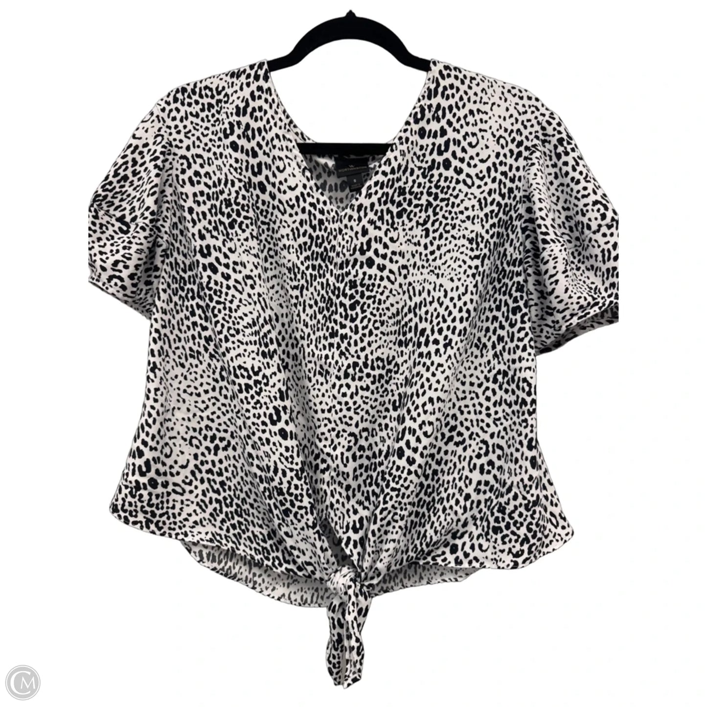 Top Short Sleeve By Worthington In Black & White, Size: S