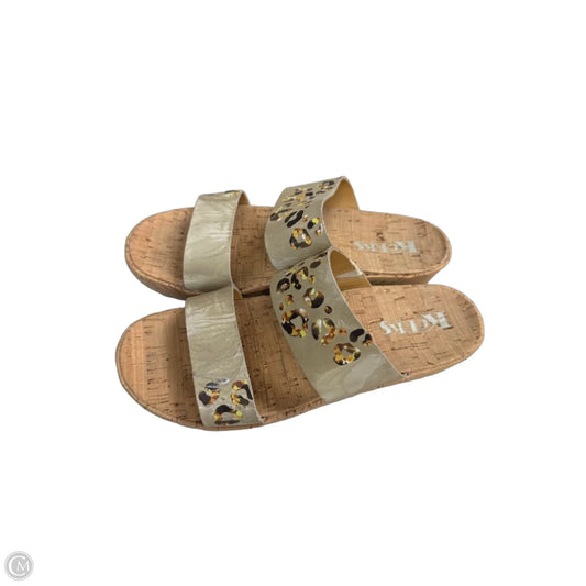 Sandals Heels Platform By Korks In Cream & Yellow, Size: 8