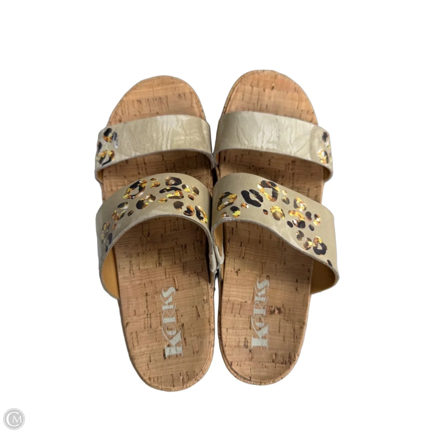 Sandals Heels Platform By Korks In Cream & Yellow, Size: 8