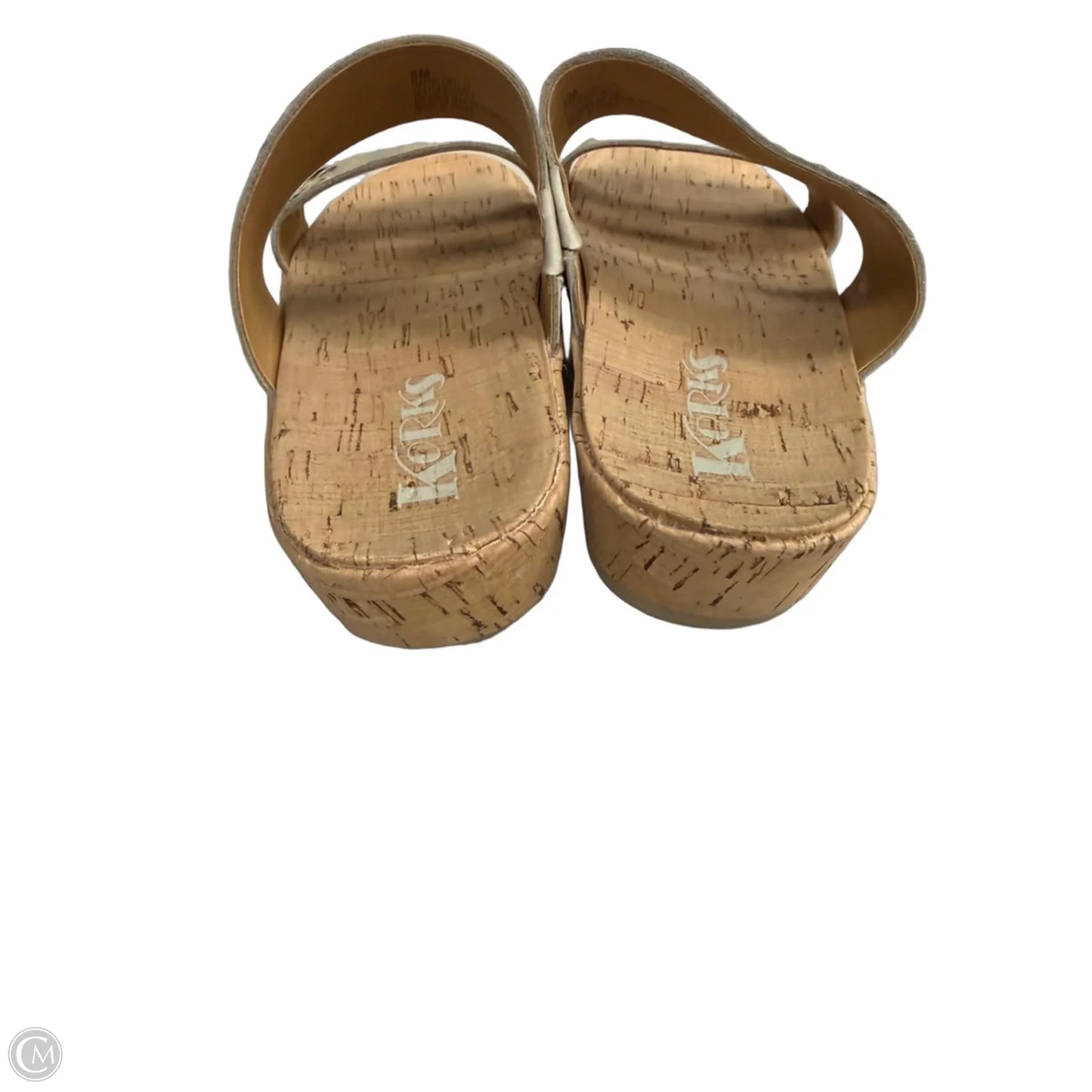 Sandals Heels Platform By Korks In Cream & Yellow, Size: 8