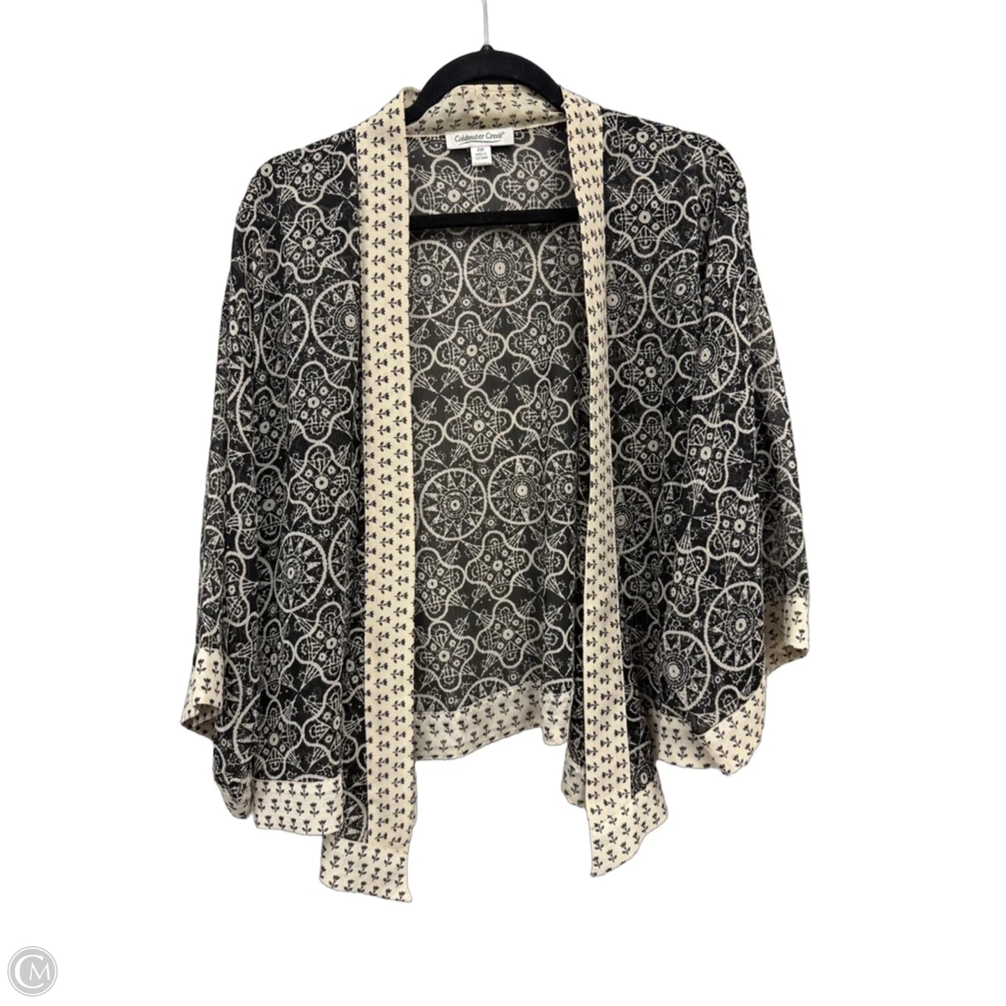 Kimono By Coldwater Creek In Black & Cream, Size: Mp